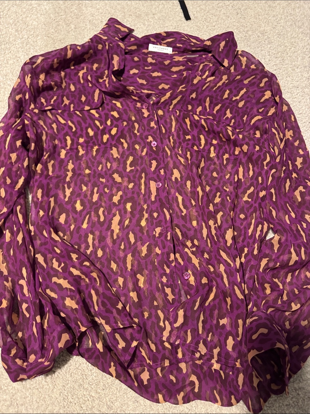 Equipment Purple & Tan Abstract Print Button-Down Shirt